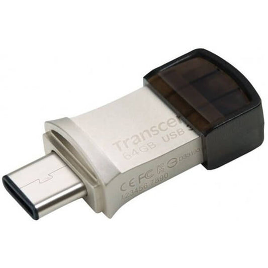 Transcend JetFlash 890 64GB OTG USB Flash Drive – Silver (TS64GJF890S) image 2