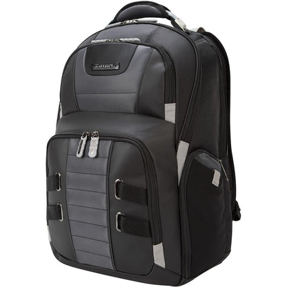Targus DrifterTrek 17.3-inch Laptop Backpack with USB Power Pass-Thru – Black — side view