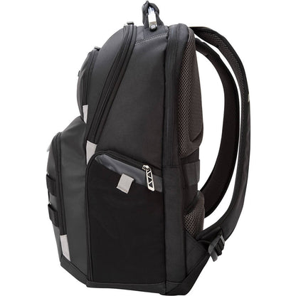 Targus DrifterTrek 17.3-inch Laptop Backpack with USB Power Pass-Thru – Black — detail view