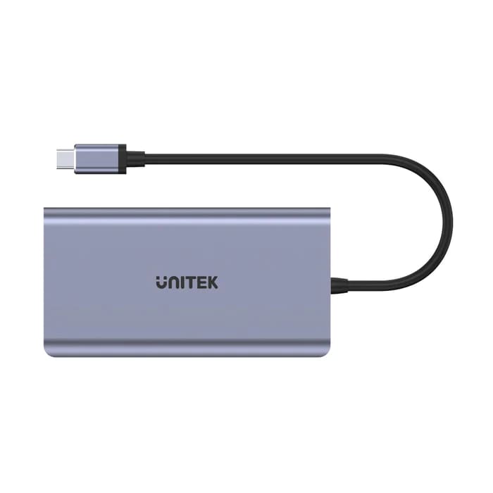 Unitek uHUB 08+ 8-in-1 USB-C Dual Display Hub (D1019B) — side view