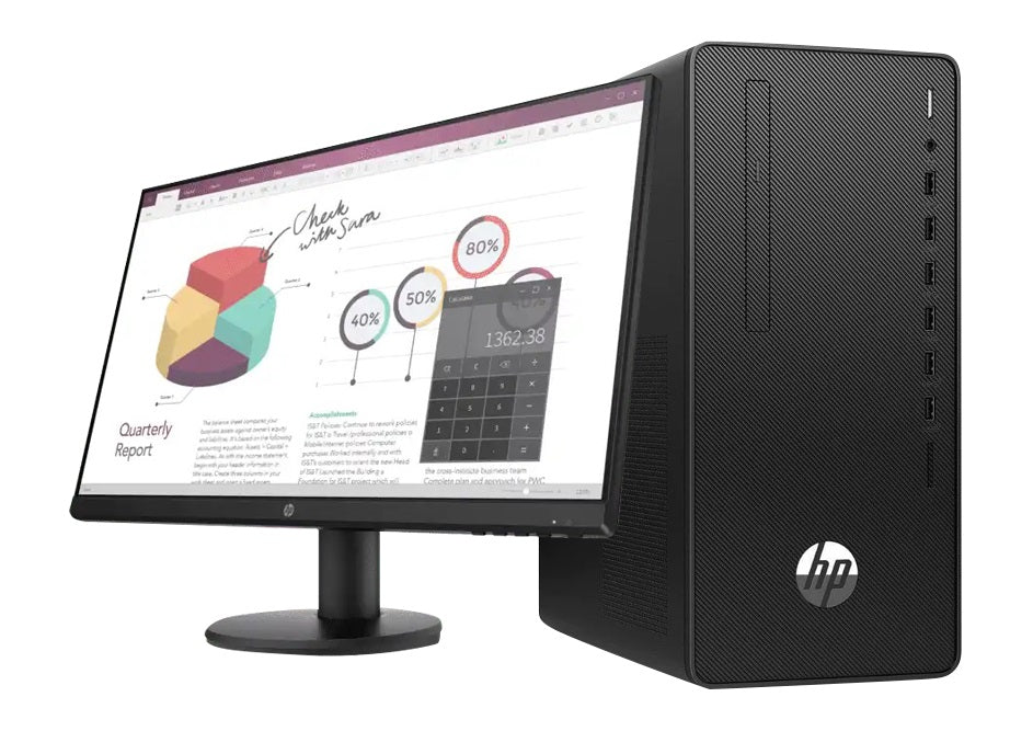 HP 290 G4 Microtower Desktop PC – Core i5-10500 / 8GB RAM / 1TB HDD / Win 11 Pro (5W6D3EA) + HP P24V 23.8-inch Monitor image 1