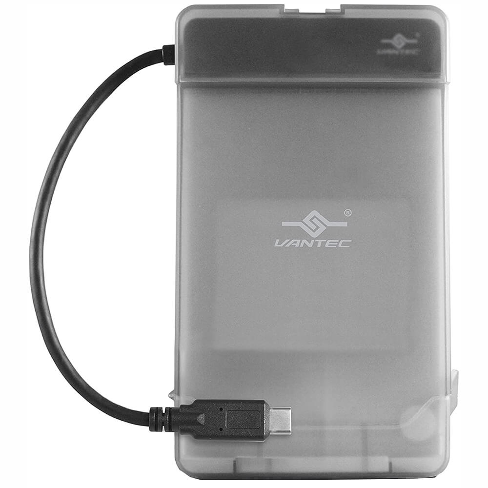 Vantec USB 3.1 Gen 2 Type C 2.5″ SATA SSD/HDD Storage Adapter (VANTEC CB-STC31-2PB STOR ADP) — front view