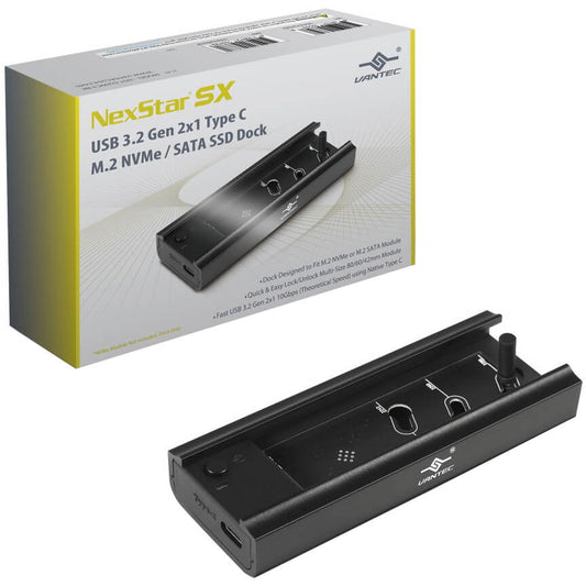 Vantec NexStar SX USB 3.2 Gen 2×1 Type C M.2 NVMe/SATA SSD Dock (VANTEC ENC NST-D209C3) image 1