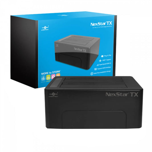 Vantec 3.5″ USB 3.0 Hard Drive Dock for 2 x 2.5”/3.5” SATA 6 Gbps Hard Drive (VANTEC NST-D428S3-BK HDD DOCK) image 1