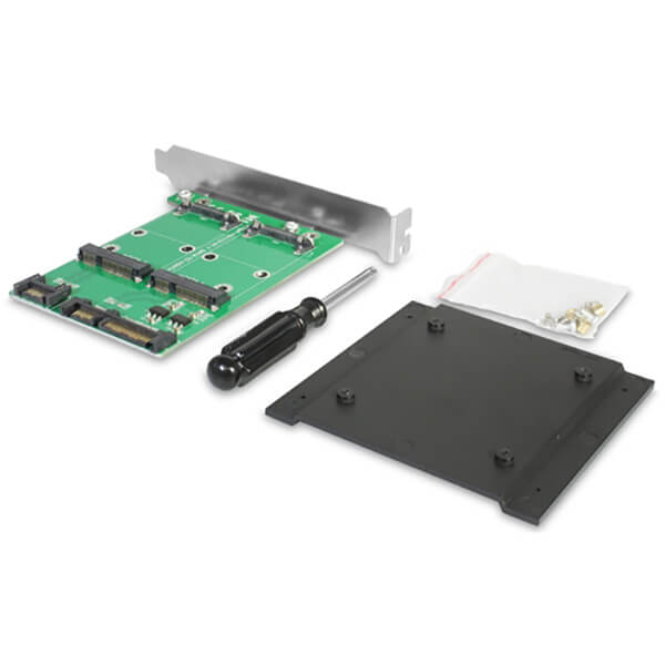 Vantec Multi-Size Dual MSATA To Two SATA III Port Converter Kit (VANTEC UGT-MST210 KIT) — front view