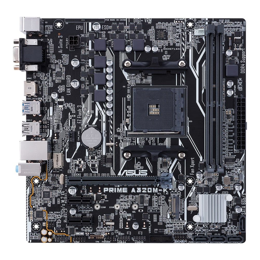 ASUS PRIME A320M-K Motherboard (PRIME A320M-K) image 1