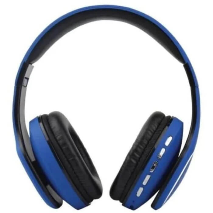 Volkano Phonic Series Bluetooth Full Size Blue Headphones (VK-2002-BL) — side view