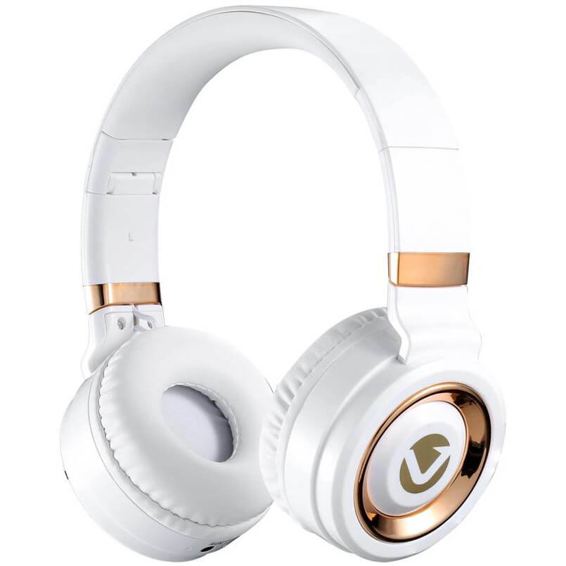 Volkano Lunar Series Bluetooth Headphones – White And Rose Gold (VK2004WTGD) — side view