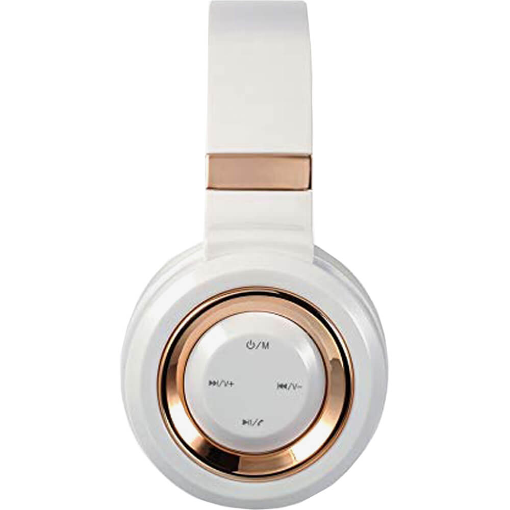Volkano Lunar Series Bluetooth Headphones – White And Rose Gold (VK2004WTGD) — rear view
