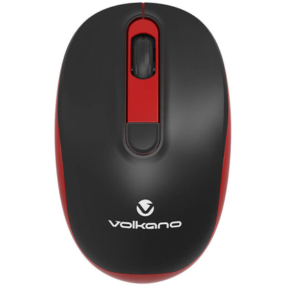Volkano Jade Series Wireless Black & Red Mouse (VK20125BKRD) — front view