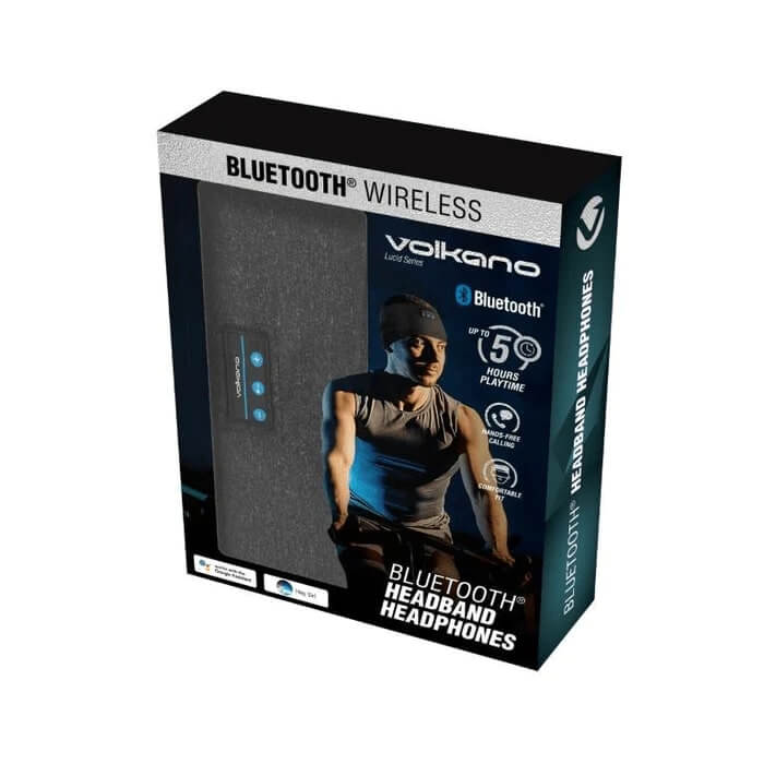 Volkano Lucid Series Bluetooth Headband Black Headphones (VK-2020-BK) — in use