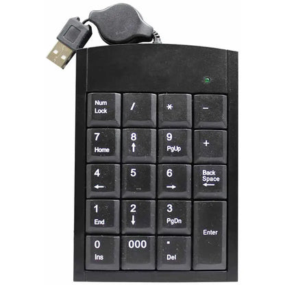 Volkano Numeric Series USB Keypad – Black (VK20021BK) — front view