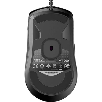 Rapoo VT200 Wired IR Optical Gaming Mouse – Black — rear view