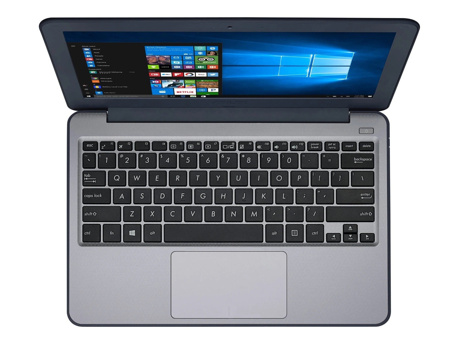ASUS W202NA LTE Notebook PC – Celeron N3350 / 11.6″ HD / 4GB RAM / 64GB EMMC / Win 10 Home (W202NA-C464BLT) — side view