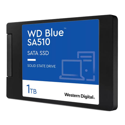 Western Digital WD Blue SA510 1TB SATA 2.5-inch Solid State Drive (WDS100T3B0A) — side view
