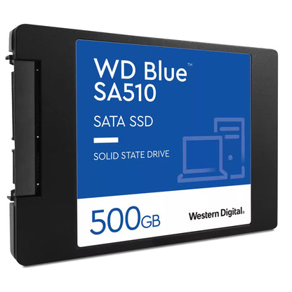 Western Digital WD Blue SA510 500GB SATA 2.5-inch Solid State Drive (WDS500G3B0A) — front view