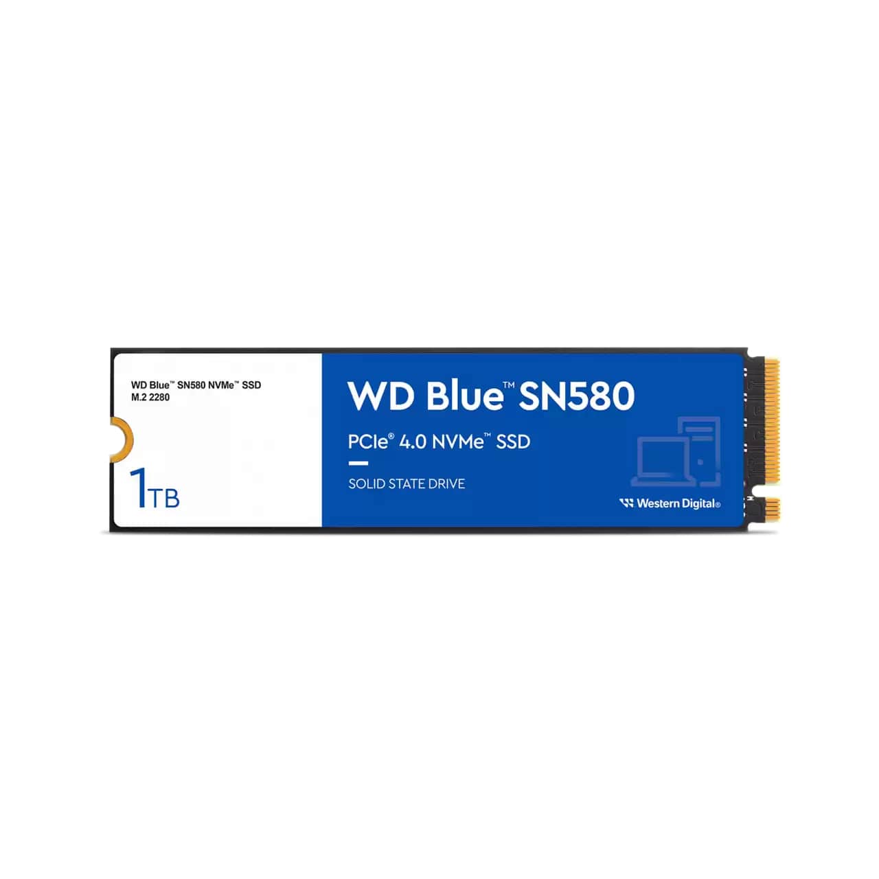 WD Blue SN580 1TB M.2 2280 NVMe PCIe Gen4 x4 Solid State Drive (WDS100T3B0E) image 1