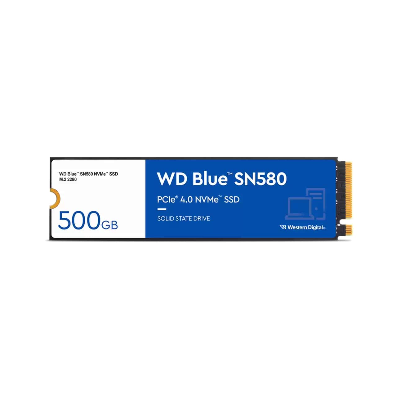 Western Digital Blue SN580 500GB M.2 2280 PCIe NVMe Gen4 x4 Solid State Drive (WDS500G3B0E) image 1