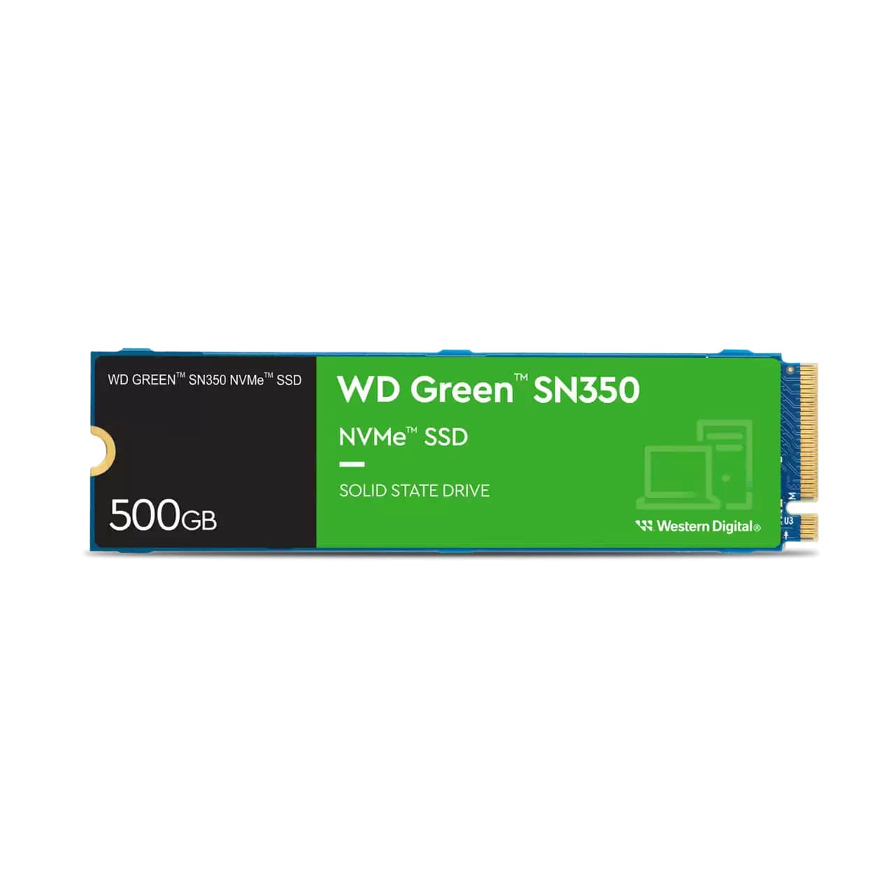 WD Green SN350 500GB M.2 2280 PCIe Gen3 x4 NVMe TLC Solid State Drive (WDS500G2G0C) image 1