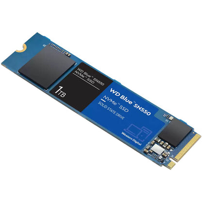 Western Digital WD Blue SN550 1TB M.2 2280 PCIe Gen3 x4 NVMe Solid-State Drive (WDS100T2B0C) — side view