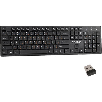 Meetion Wireless Standard Chocolate Keyboard – Black (WK841) — side view