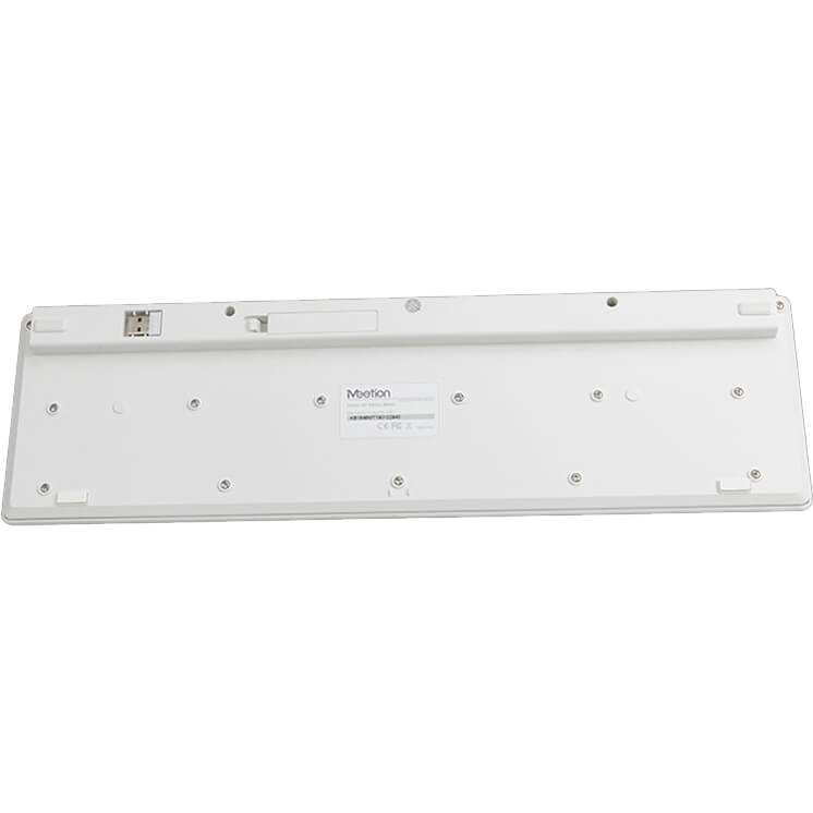 Meetion Wireless Standard Chocolate Keyboard – White (WK841WHITE) — front view