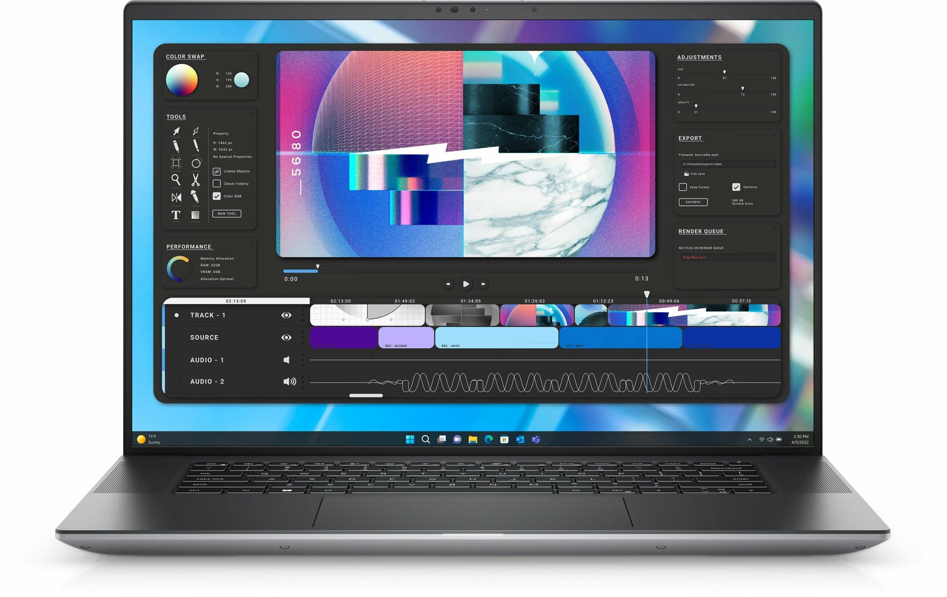 Dell Precision 5680 Mobile Workstation Notebook PC – Core i7-13700H / 16.0″ FHD+ / 32GB RAM / 1TB SSD / NVIDIA RTX A1000 6GB 