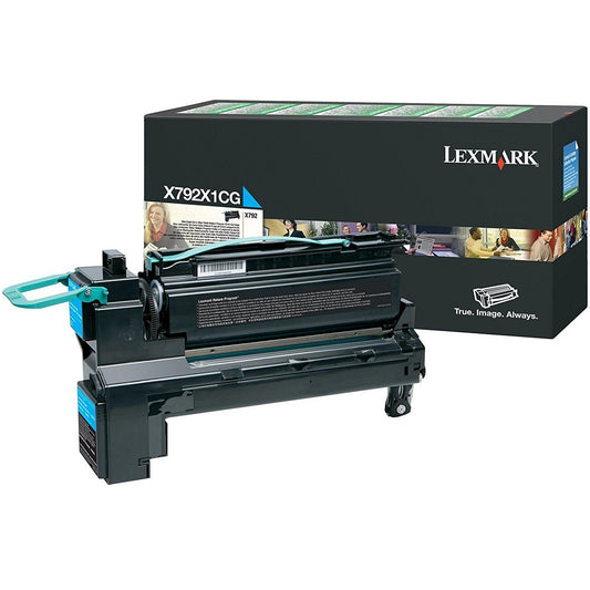 Lexmark X792X1CG Extra High Yield Return Program Cyan Laser Toner Cartridge image 1