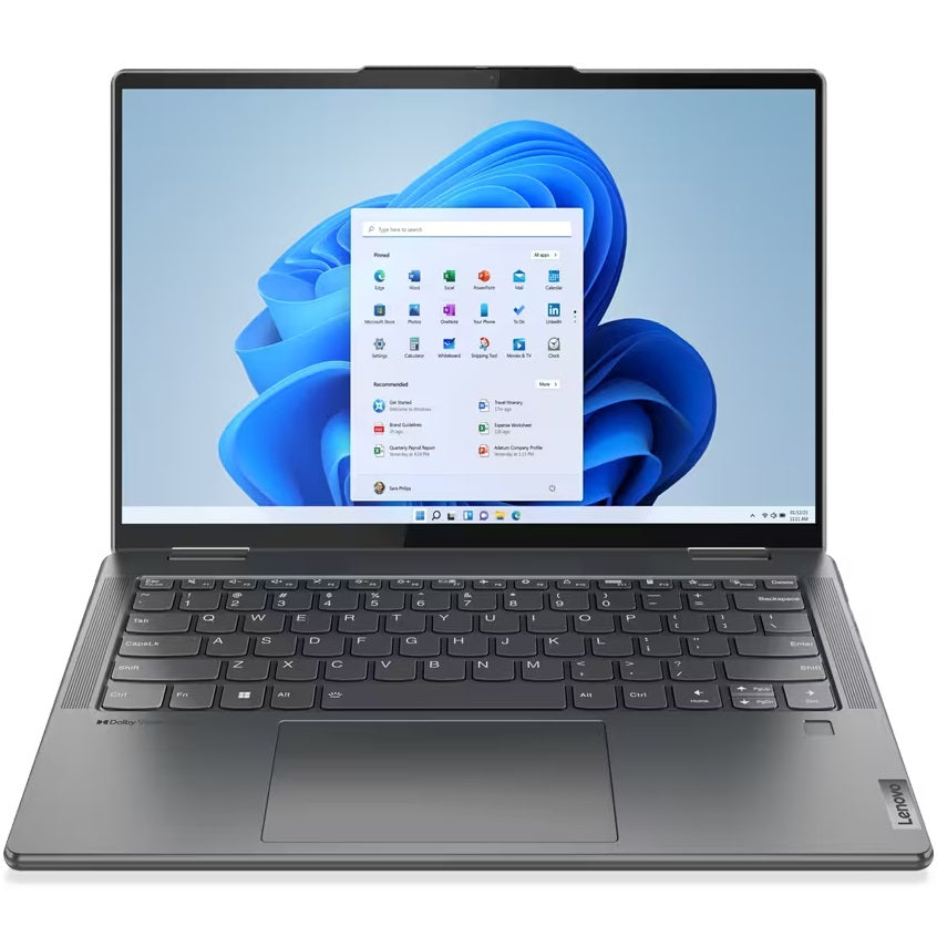 Lenovo Yoga 7 14IAL7 Notebook PC – Core i7-1260P / 14.0″ 2.8K Touch / 16GB RAM / 1TB SSD / Win 11 Pro / Storm Grey (82QE00C1S