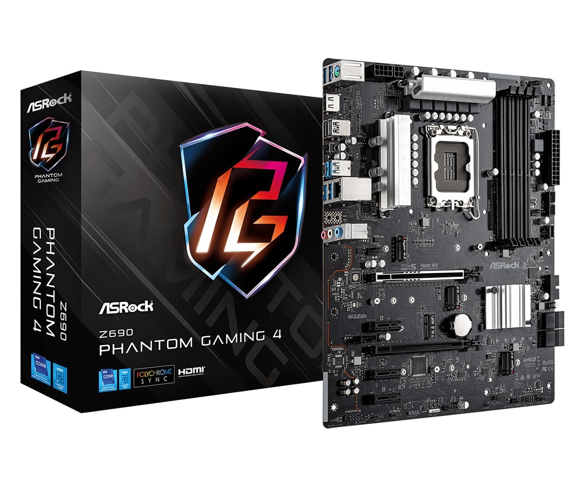 ASRock Intel Z690 Phantom Gaming 4 Socket 1700 ATX Motherboard (Z690-PHANTOMGAMING4) image 1