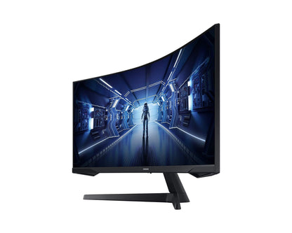 Samsung Odyssey G55T 34″ UWQHD Curved Gaming Monitor (LC34G55TWWPXEN) — rear view